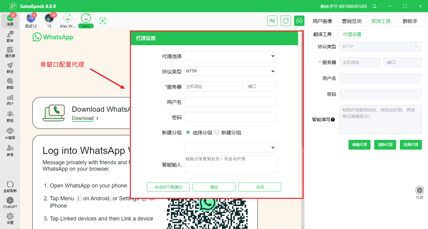 客户端 IP 代理配置界面 2
