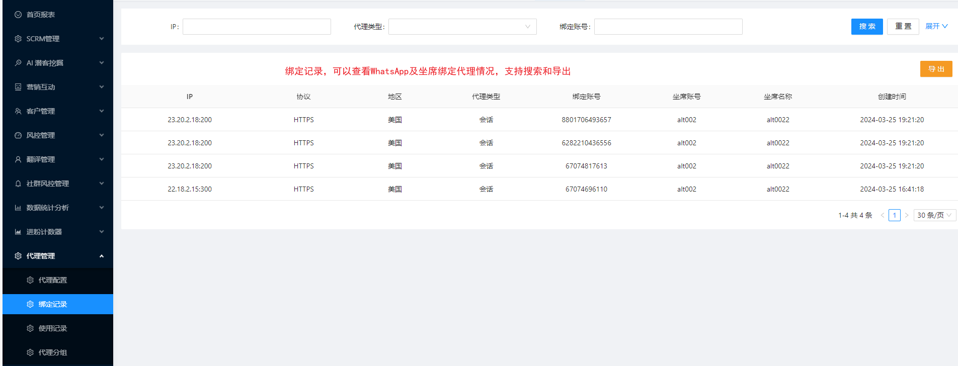 后台 IP 代理配置模块界面 3